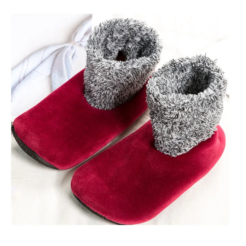 Calzini da pavimento antiscivolo da donna Calzini da pantofola per stivali termici foderati in pile lungo peluche per adulti Calzature per abbigliamento invernale caldo per interni