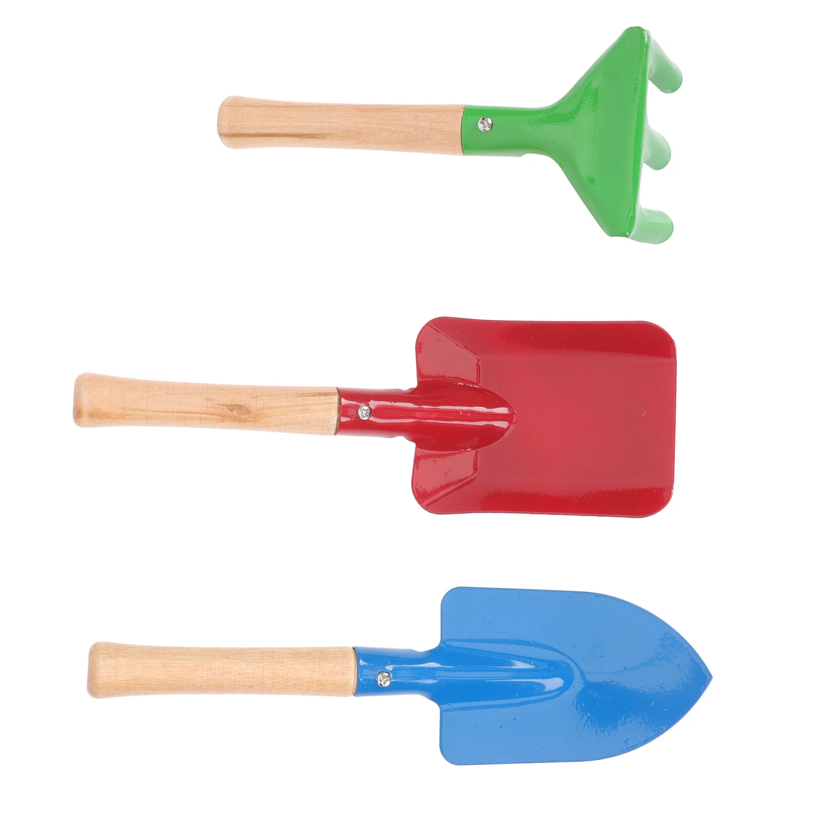1Set Kids Gardening Tools Metal Mini Rake Small Sand Shovel Wooden Handle Outdoor Planting Tools for Children Mini Garden Shovel