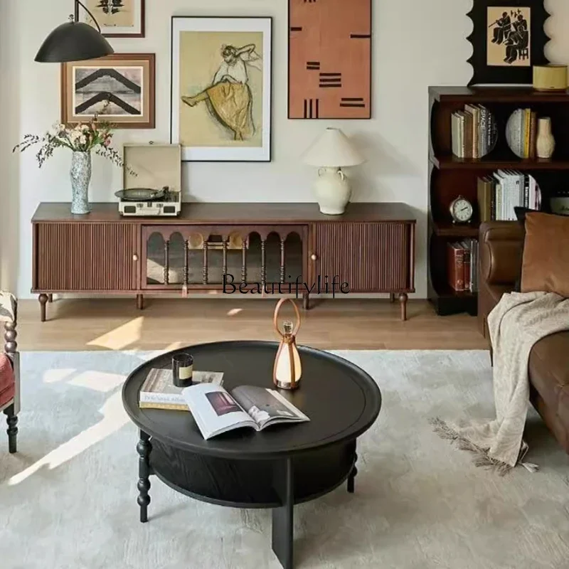 

XX39American retro TV cabinet living room coffee table cabinet French antique style