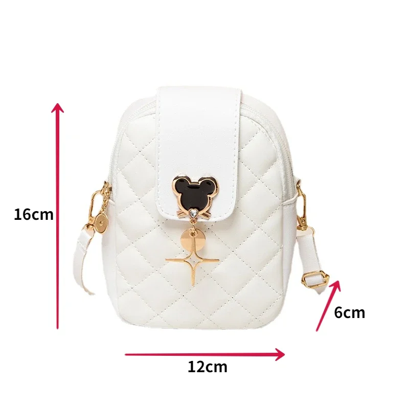 Disney Mickey Mouse Crossbody Bags for Women Fashion Diamond Embroidery Mobile Storage Bag Girls Casual Shoulder Bag Girls Gifts