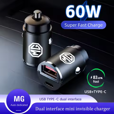 Car Fast Charger USB Type-C Ports Power Adapter Accessories For MG 4 5 6 7 Cyberster ES5 ONE MG5 Scorpio ZS HS MARVEL-R Hector