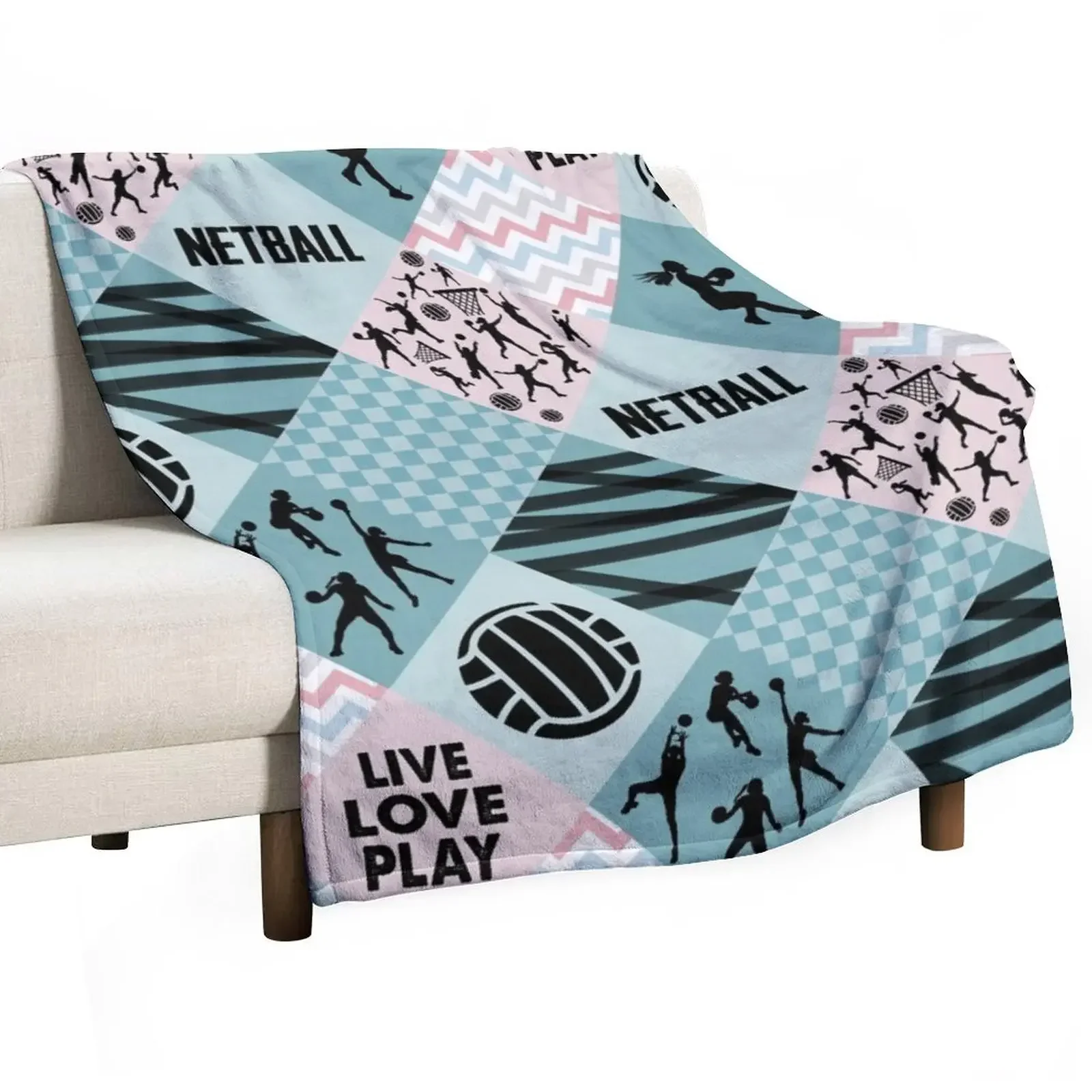 NETBALL PATTERN CROSS Throw Blanket Soft Plush Blanket as Housewarming Gift