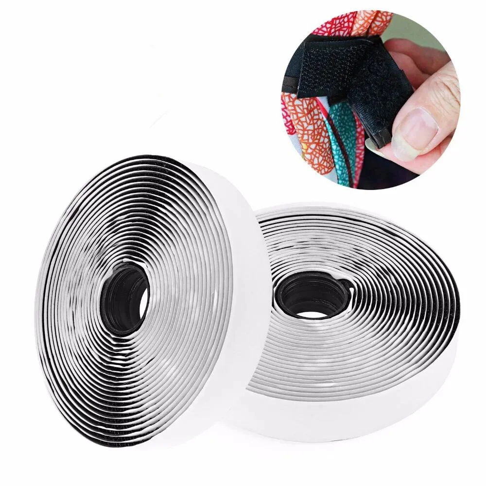 Reusable Nylon Sticker Tapes Extra Strong Self-Adhesive Double Sided Fastener Hook and Loop with Glue for DIY Craft Accessories