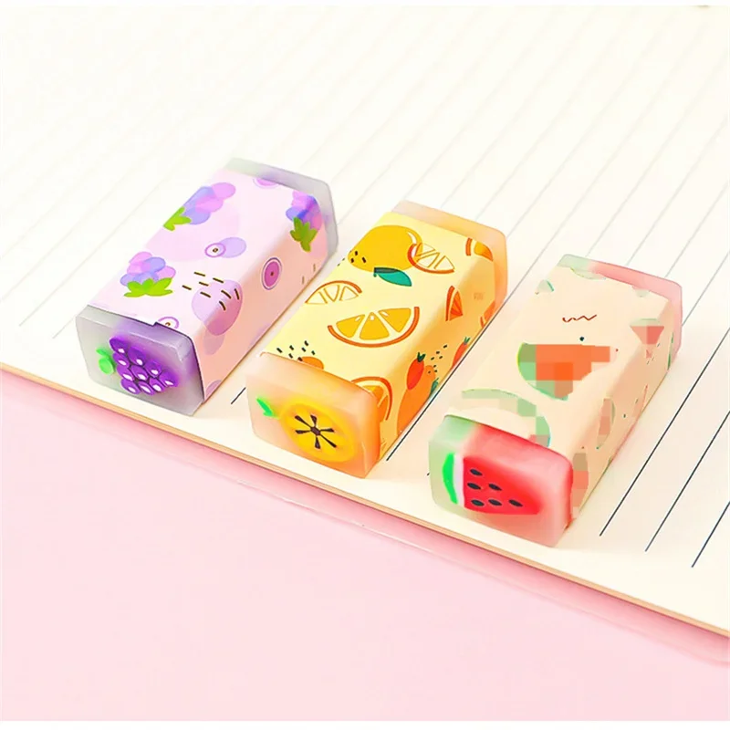 2024 New 1 Pcs  Cute  Soft Erasers For Kids Rubber Kawaii Stationery School Office Supplies Creative Easy Clean Funny