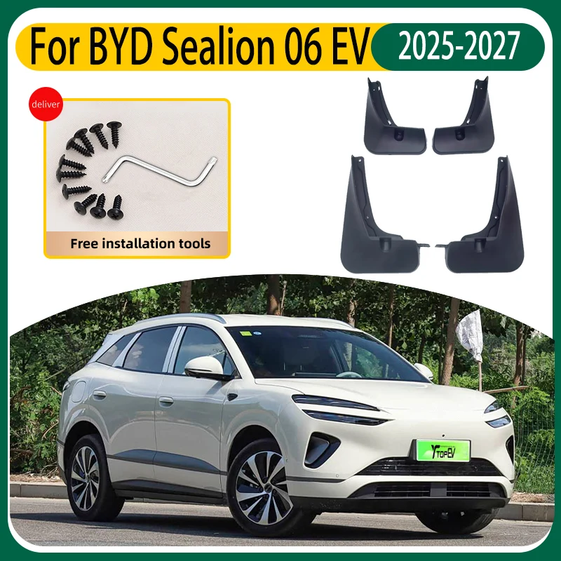 

Car Mud Flaps For BYD Sealion 06 EV Accessories 2025 2026 2027 Mudguards 4x Splash Guard Rubber Front Rear Splash-proof Fender