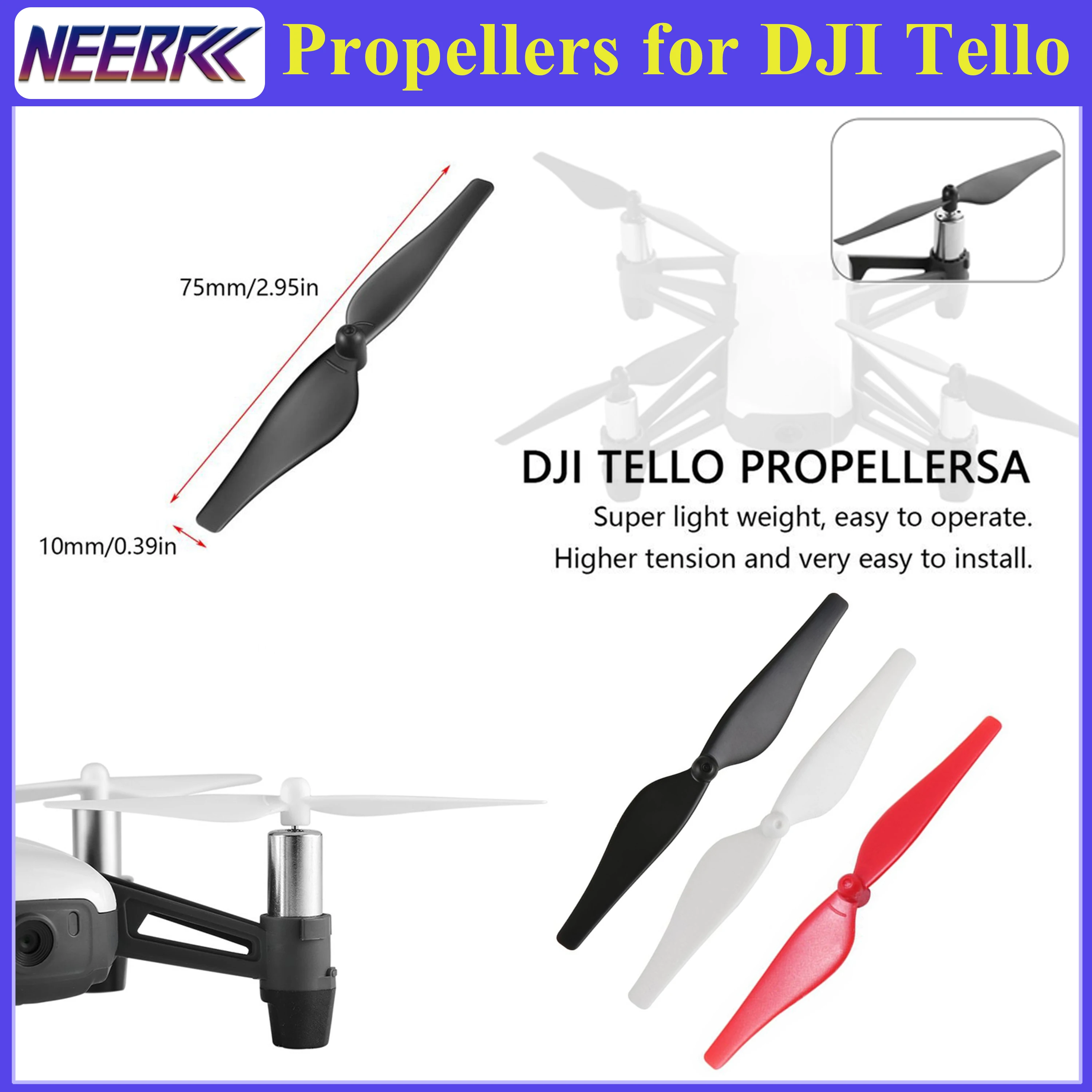 4PCS Propellers for DJI TELLO Low Noise Quick-release Blade Props for DJI Tello Mini FPV Drone Quadcopter Airplane Spare Parts
