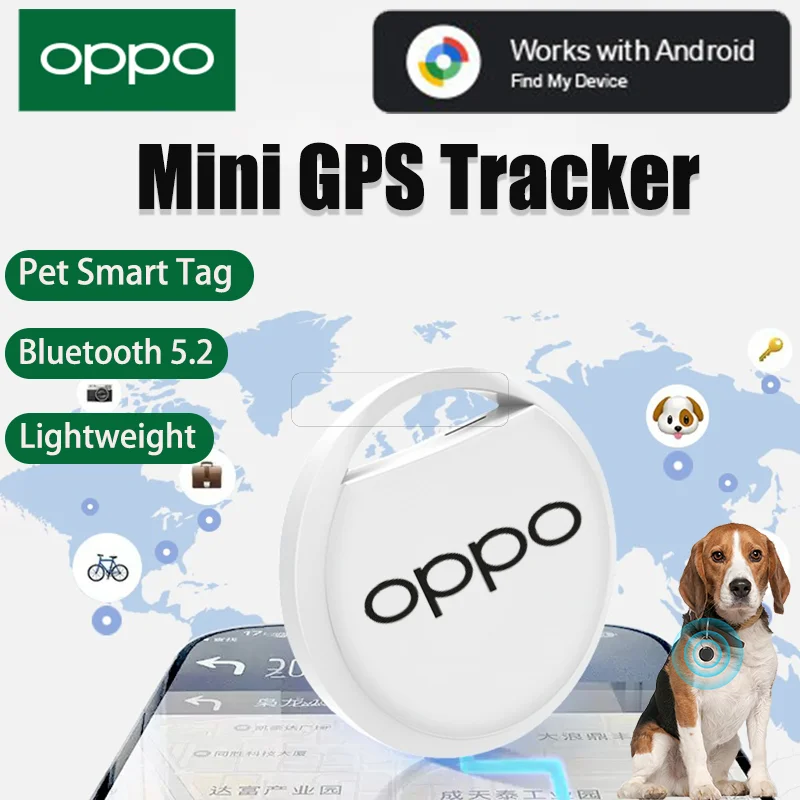 

OPPO Bluetooth 5.3 GPS-трекер для телефонов Android Многофункциональный поиск ключей Smart Tag для домашних животных для Xiaomi Работа с приложением Google Find My