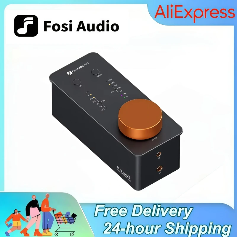 Fosi Audio SK02 USB Decoder Support DSD 256 PCM DAC Headphone Amp Audio Amplifier for 3.5MM & 4.4MM Balanced Headphone