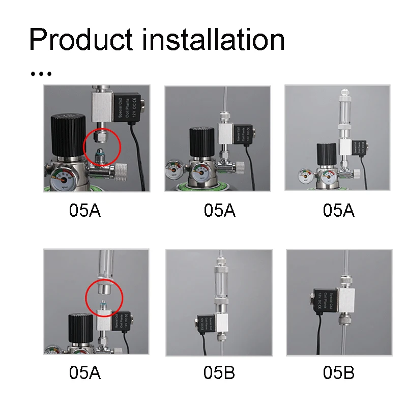 Aquarium CO2 Solenoid Valve Regulator Low Temperature CO2 System Aquarium Fish Tank Electric Magnetic Valve DC 12V Single Head