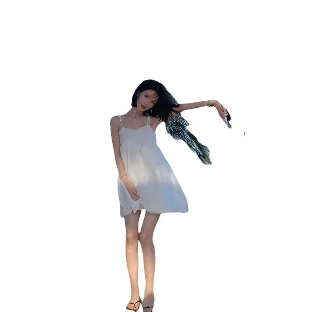 Koreański Sle Slimming Fre Aosphere Strap Dr Damski Wiosenny Nowy Luźny Krój Wyszczuplający Dr Trendy Princ Sle Asymet...