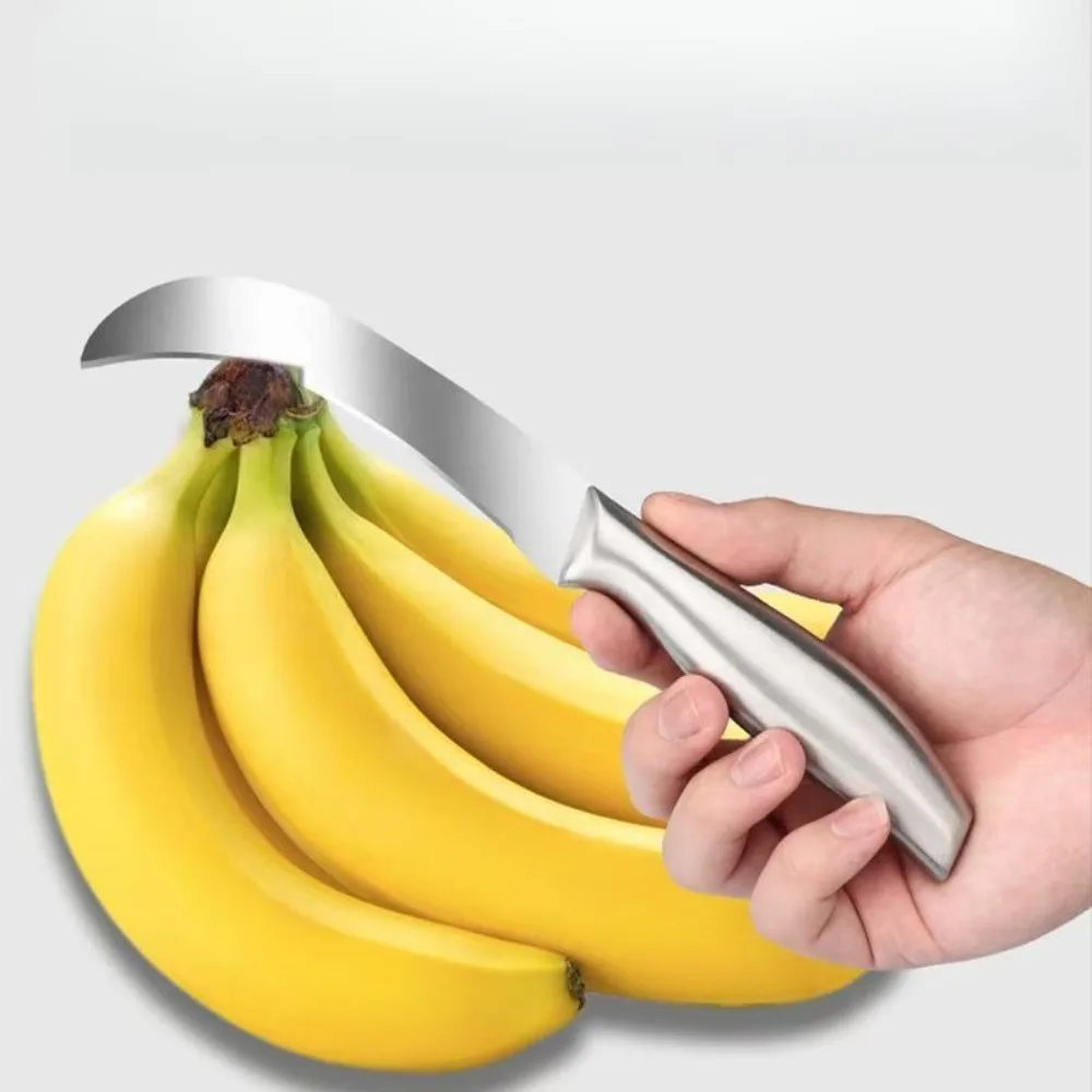 

Full Steel One-Piece Curved Fruit Knife - Multi-Functional Home Tool for Pineapple Mango Peeling Cutting & Dividing