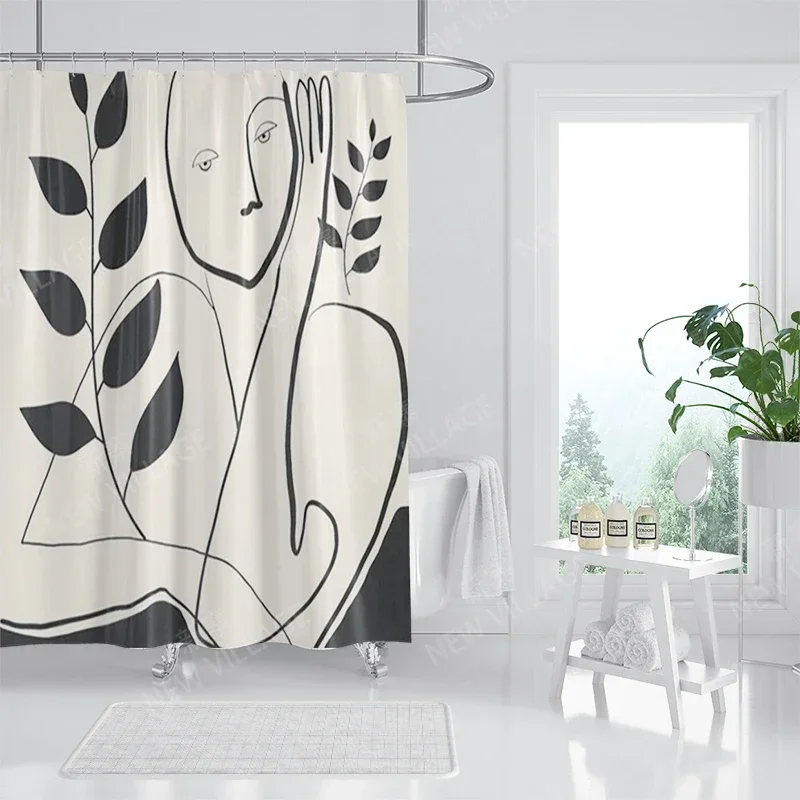 Waterproof fabric shower curtains Bathroom curtain accessories 180x200 Bath curtain for shower 240*200 nordic boho decoration