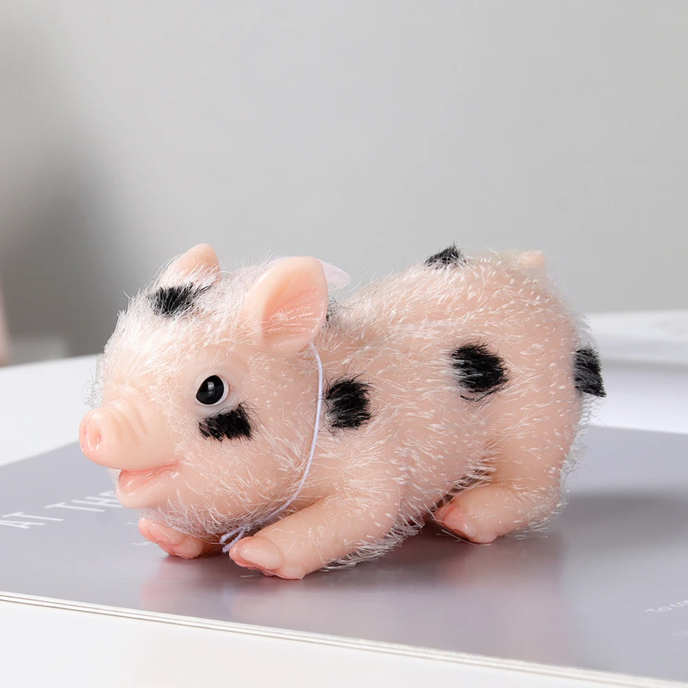 3 Pieces Silicone Pig Soft Mini Realistic Silicone Animal Lifelike Reborn Piggy Baby Doll for Kids Birthday Christmas Gifts