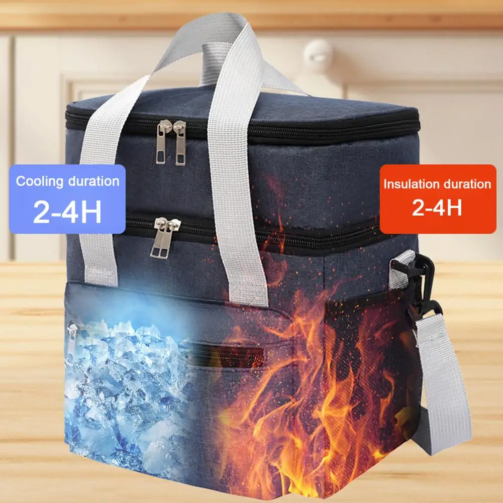 Insulated Lunch Bag for Women Insulated Double Deck Lunch Bag with Capacity Quilted Leakproof Thermal Tote for Office for Work