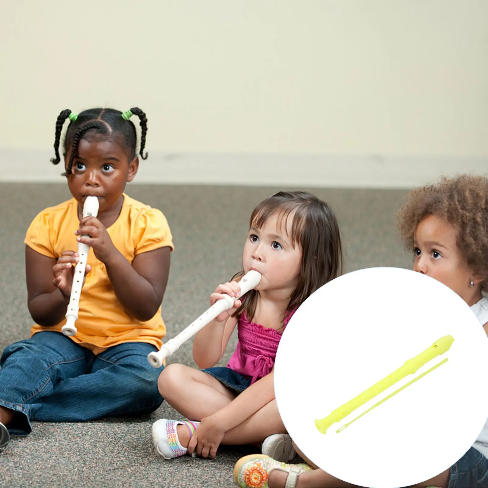 1Set Children Soprano Recorder 8 Hole Premium Plastic Treble Flute Smooth Rounded Edges Safe for Kids Hand Coordination