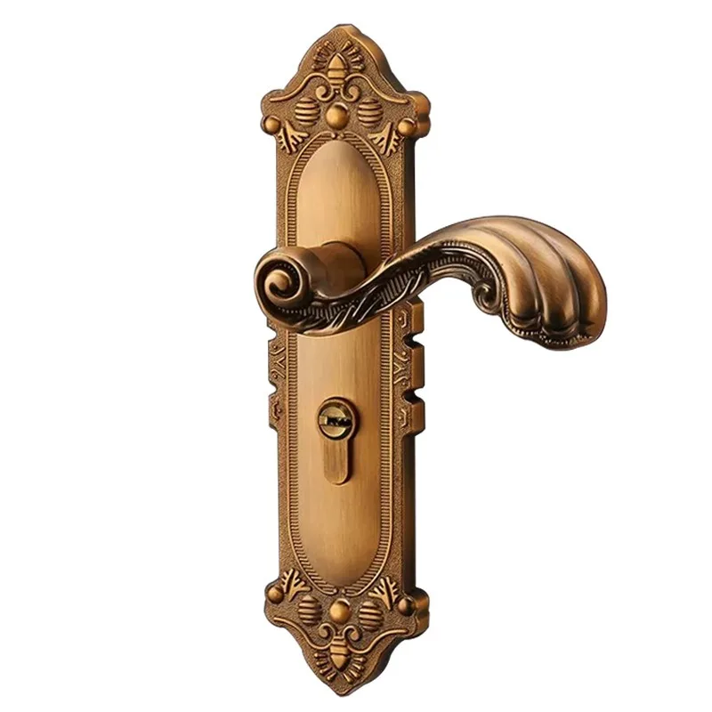 النمط الأوروبي مقبض داخلي قفل الباب الميكانيكي الصامت، سبائك الزنك الصلبة الخشب غرفة سبليت قفل