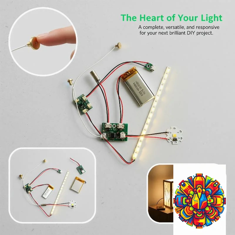 LED Touch Switch Module 4Pcs PCB 5V 2A Rechargeable for Office and Home Use