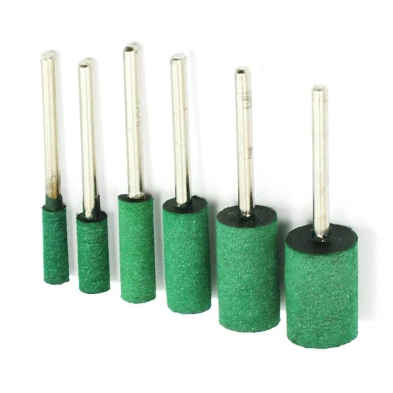 6pcs Rubber Cylinder Head Polishing Buffing Grinding Drill Tool Shank Dia. 3mm