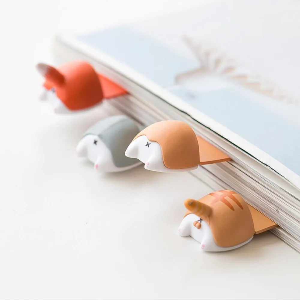 1Pc Creative Kolkie Cat Fox Animal Buttocks Bookmark Cartoon Book Holder Message Card Gift Stationery