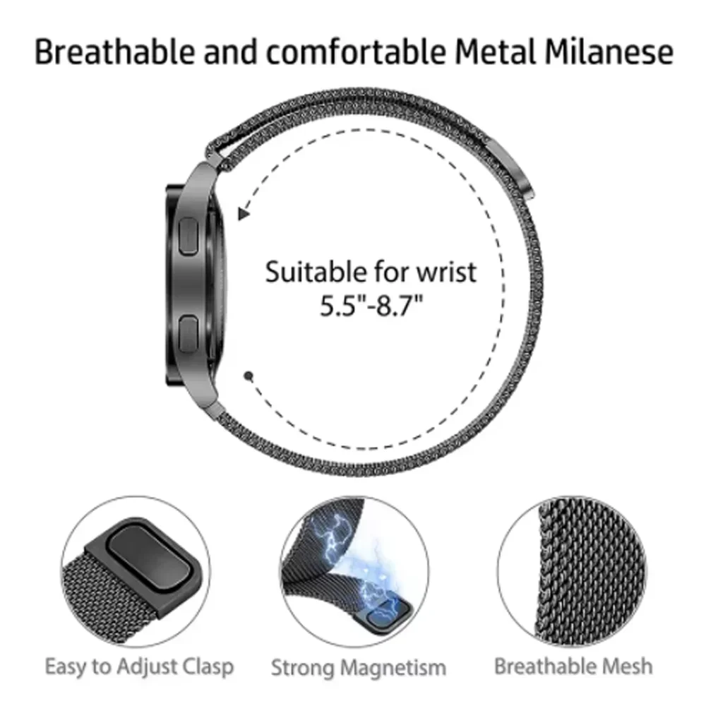 Magnetic Loop Band For Redmi Watch 5 Active Stainless Steel Bracelet 22mm Watchband For Redmi Watch 5 Lite Metal Strap Correa