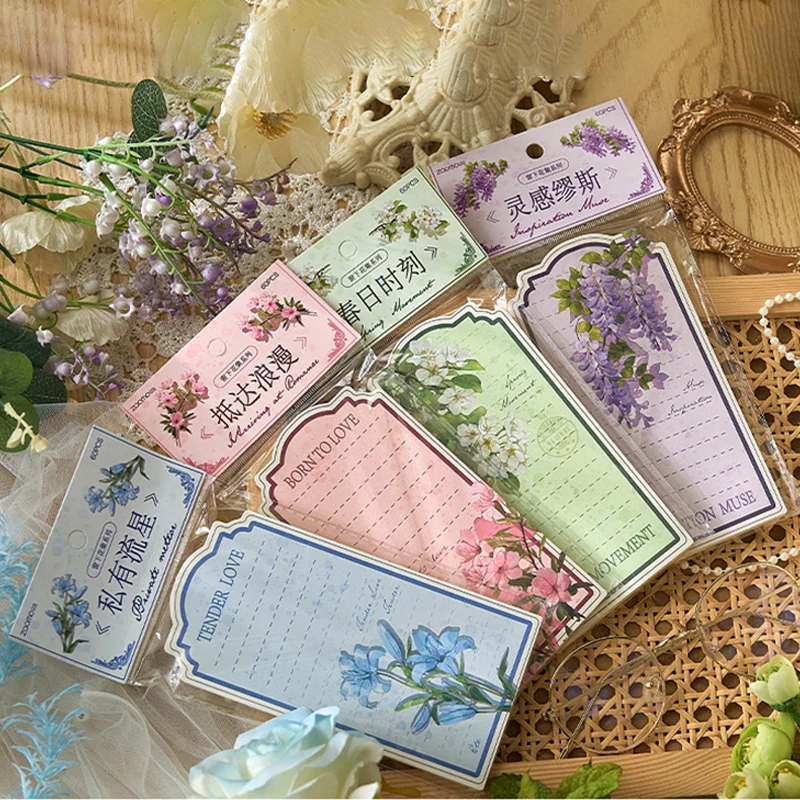 

60 Sheets Memo Pads Kawaii Floral To Do List Note Paper DIY Scrapbooking Material Paper Cute Message Card Korean Stationery