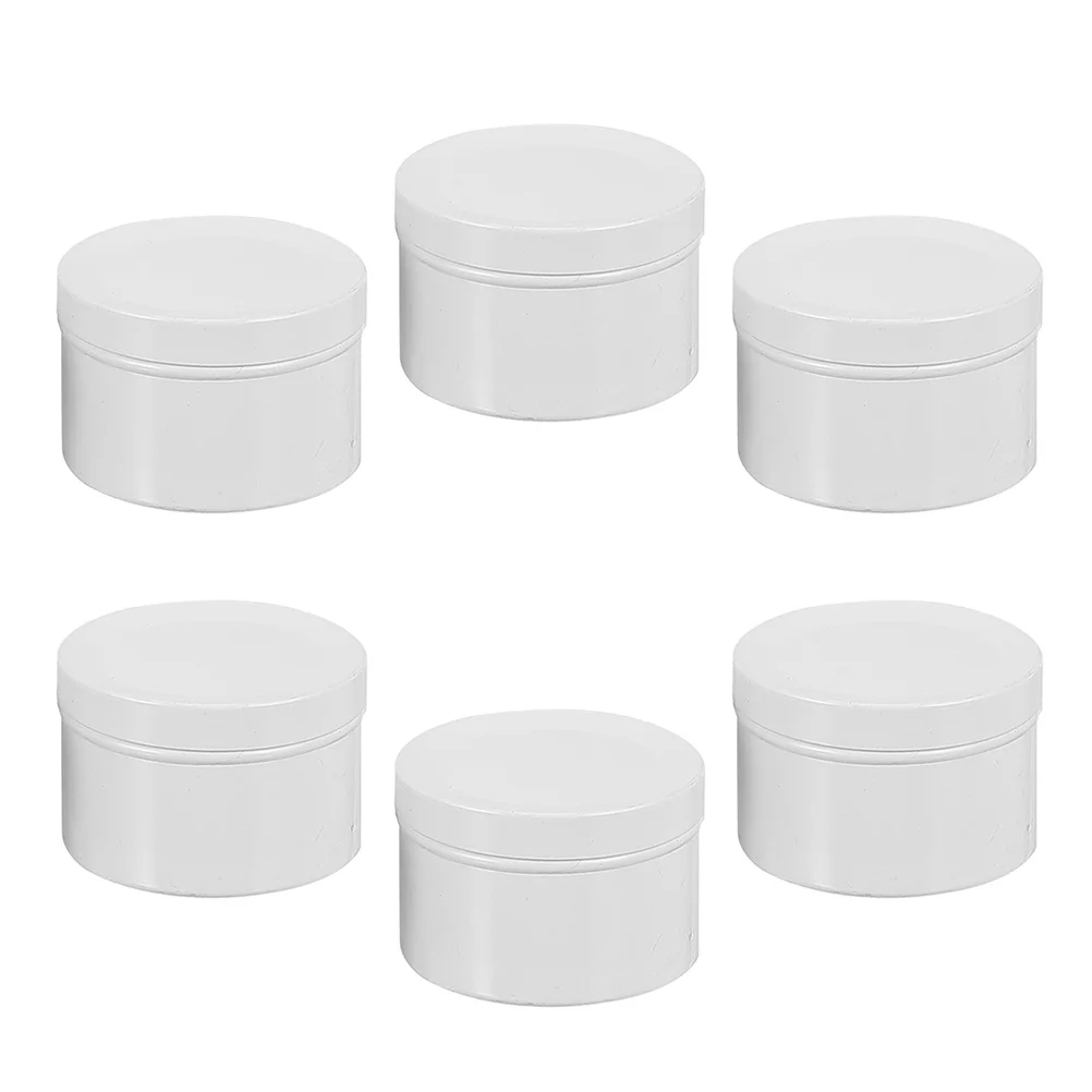 

6 Pcs Aluminum Containers C Making Jars Essential Oil Incense Cans Tea Caddy White Boxes Sealed Storage