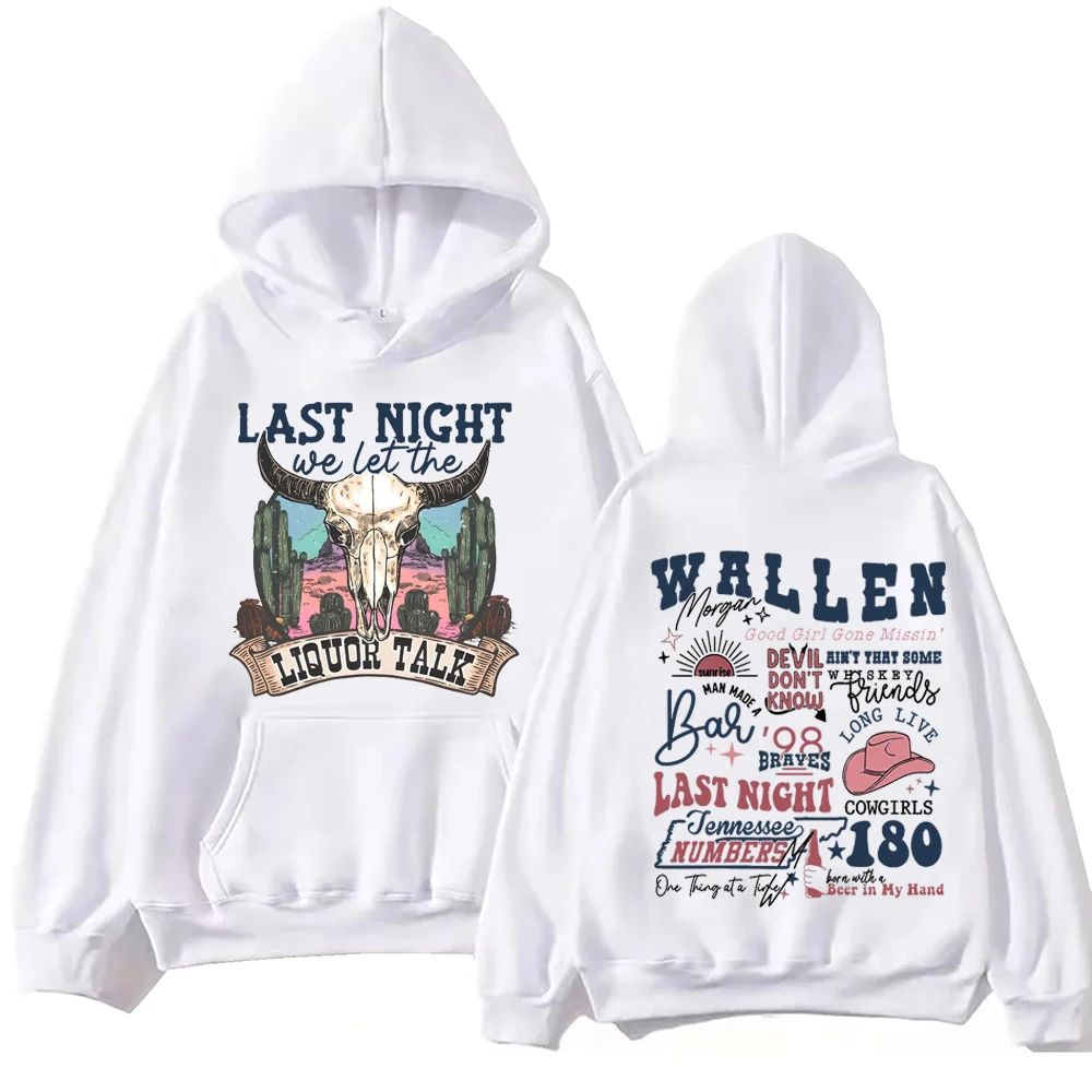 2024 One Thing At A Time Last Night Morgan Wallen  Hoodie Tops Long Sleeve Sweatshirt Music Fans Gift Spring Summer Casual