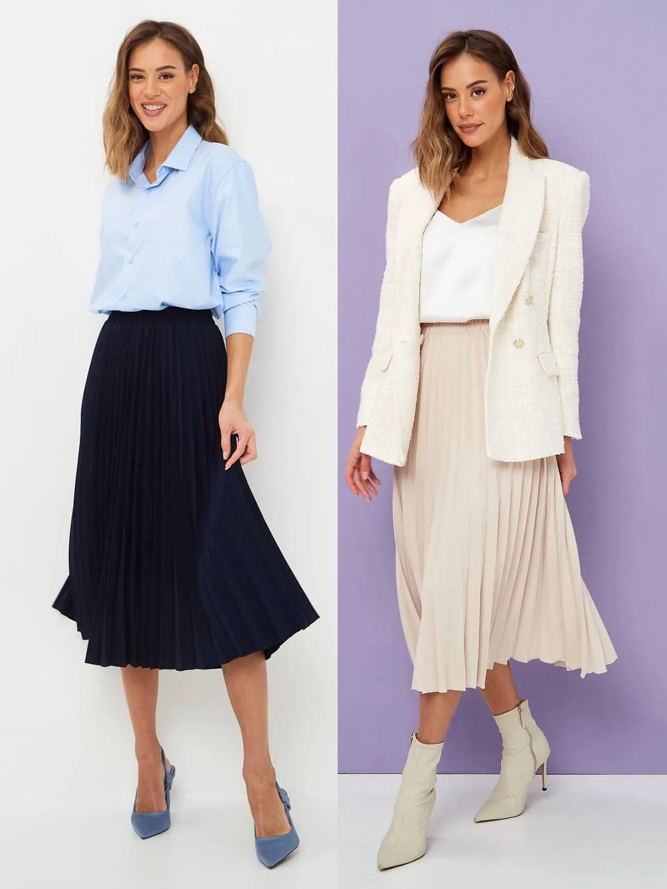 2024 Women A-Line Spring Pleated Skirt Elegant High Waist Long Skirt Femme Elegant Faldas Jupe Saia Women White Skirts C-092