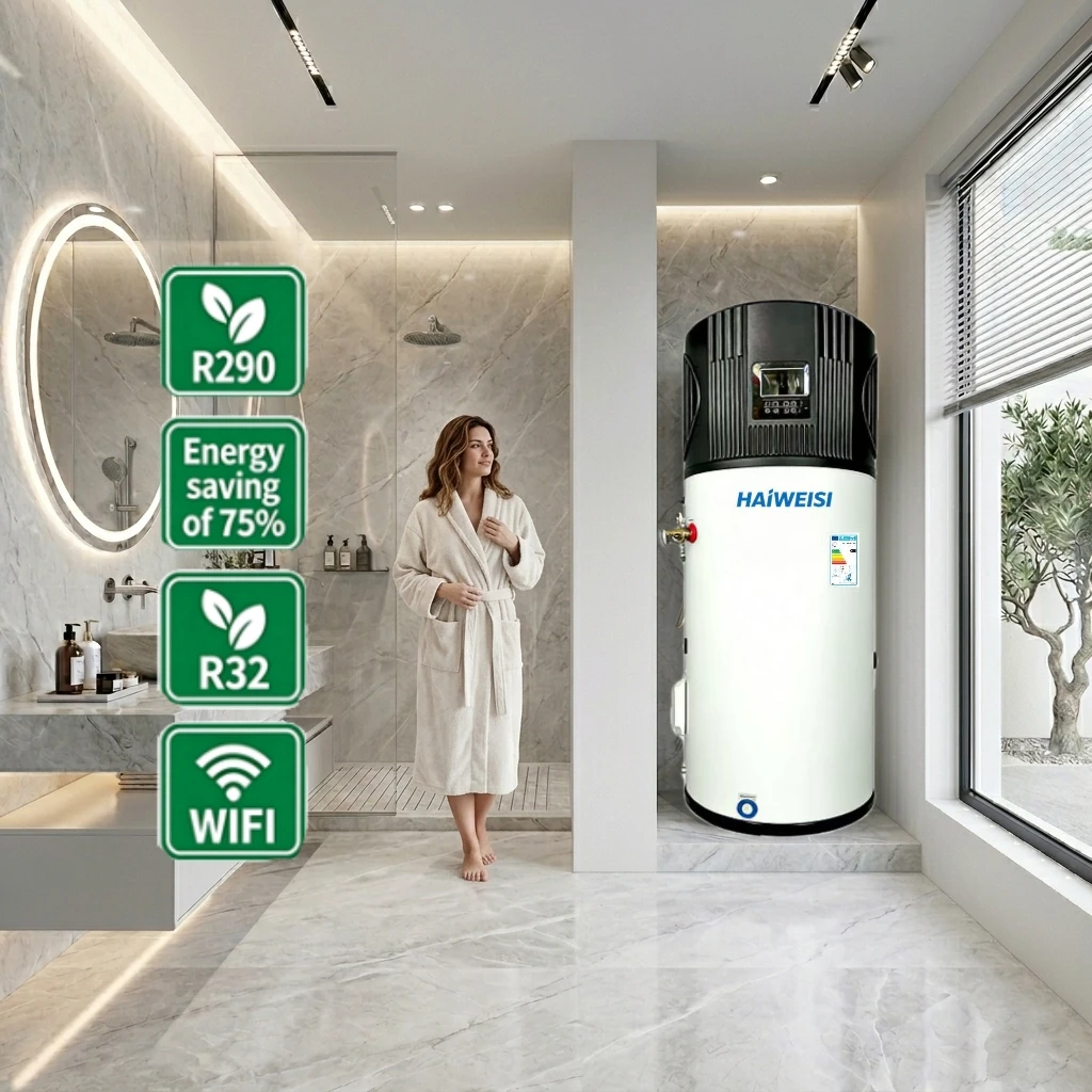 R290 200L Electric Outdoor High Efficiency App-Controlled Air Source Heat Pump Storage Water Heater Metal For Household Use