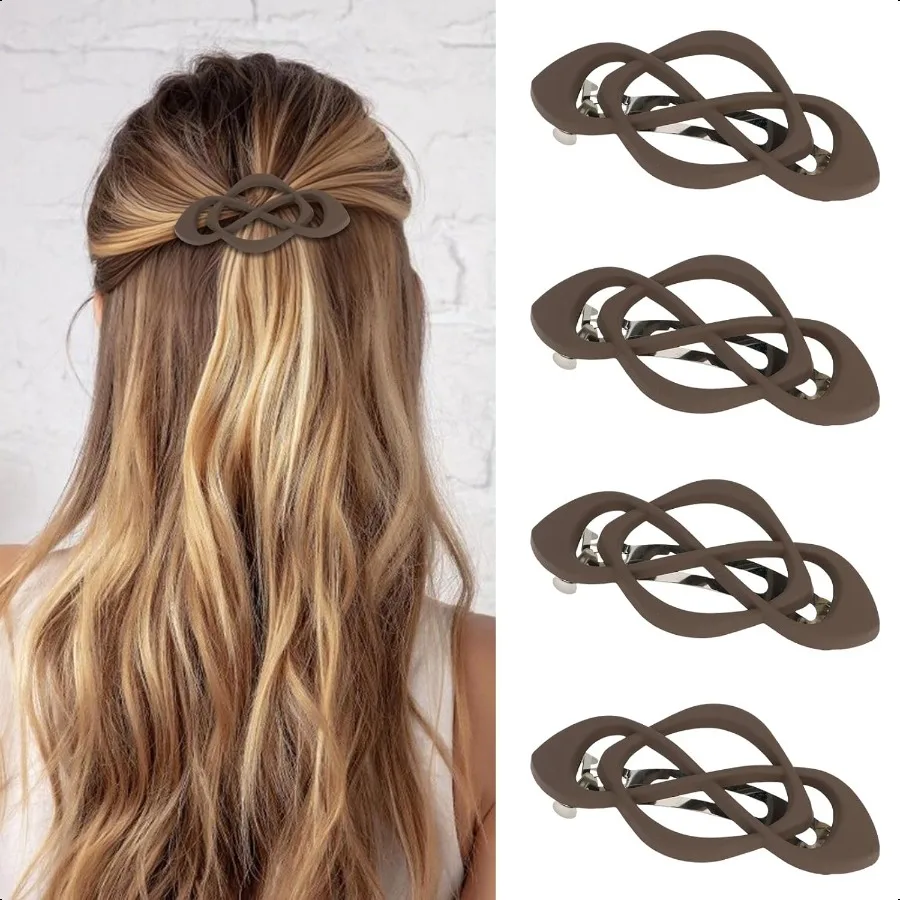 

Hair Barrettes for Women 4packs Brown Hair Clips French Barrette HairClips f Stylish Accories for Women Girls
