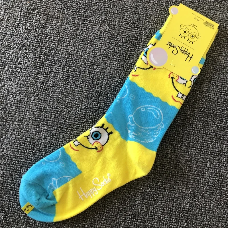 SpongeBob Socks Cartoon Anime Casual Sock Adult Autumn Winter Breathable Sports Socks Men Couples Cotton Cute Long Tub Socks