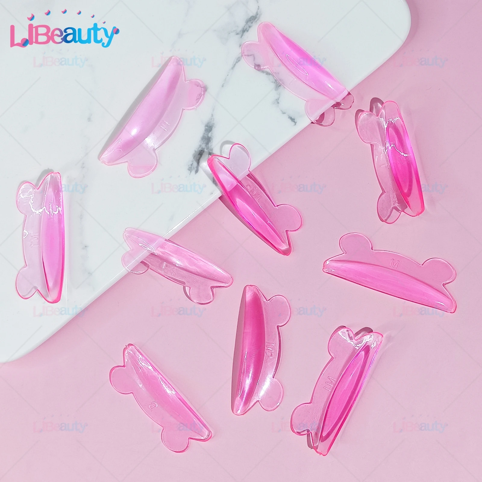 Libeauty 5 Paia Senza Colla Silicone Ciglia Perm Pad Ciglia Appiccicose Aste Scudo Ascensore 3D Piegaciglia Accessori Strumenti di Trucco