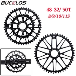 BUCKLOS 48-32/50T Speed Chainring 8-11s Bicycle Direct Mount Chainwheel CNC Aluminum Alloy for Shimano Crankset