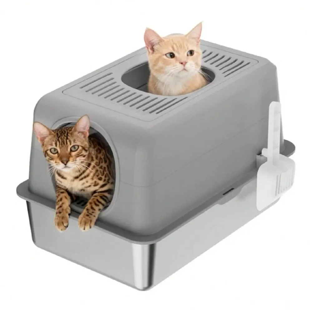 

Cat Litter Box Litter Box Cat AccessoriesStainless Steel Litter Box Extra Large Litter Boxes For Big Cats Metal Cat Box With Lid