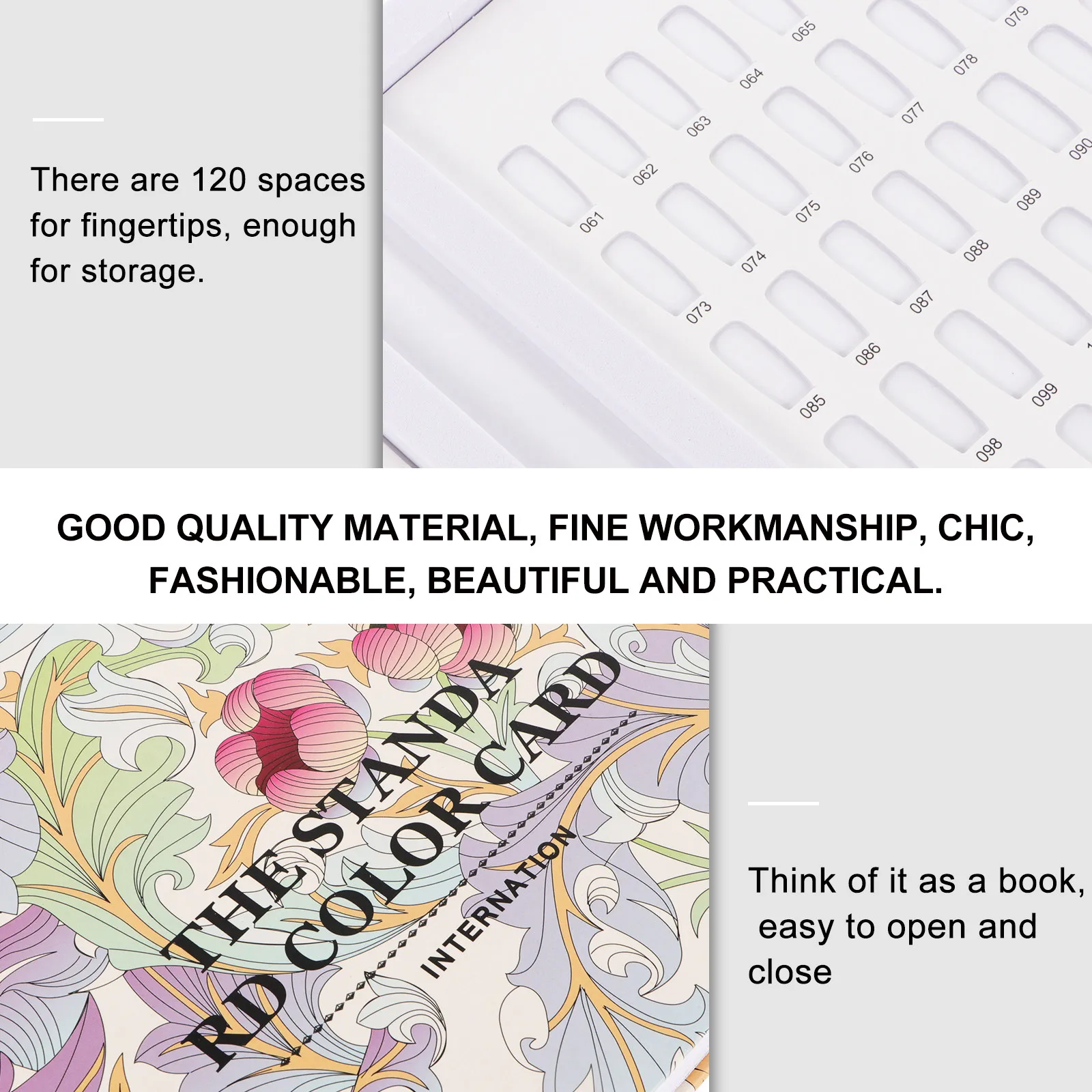 

Gel Polish Display Box 120 Spaces Nail Tips Chart Manicure Color Display Board Nail Art Tools Nails Color Plates