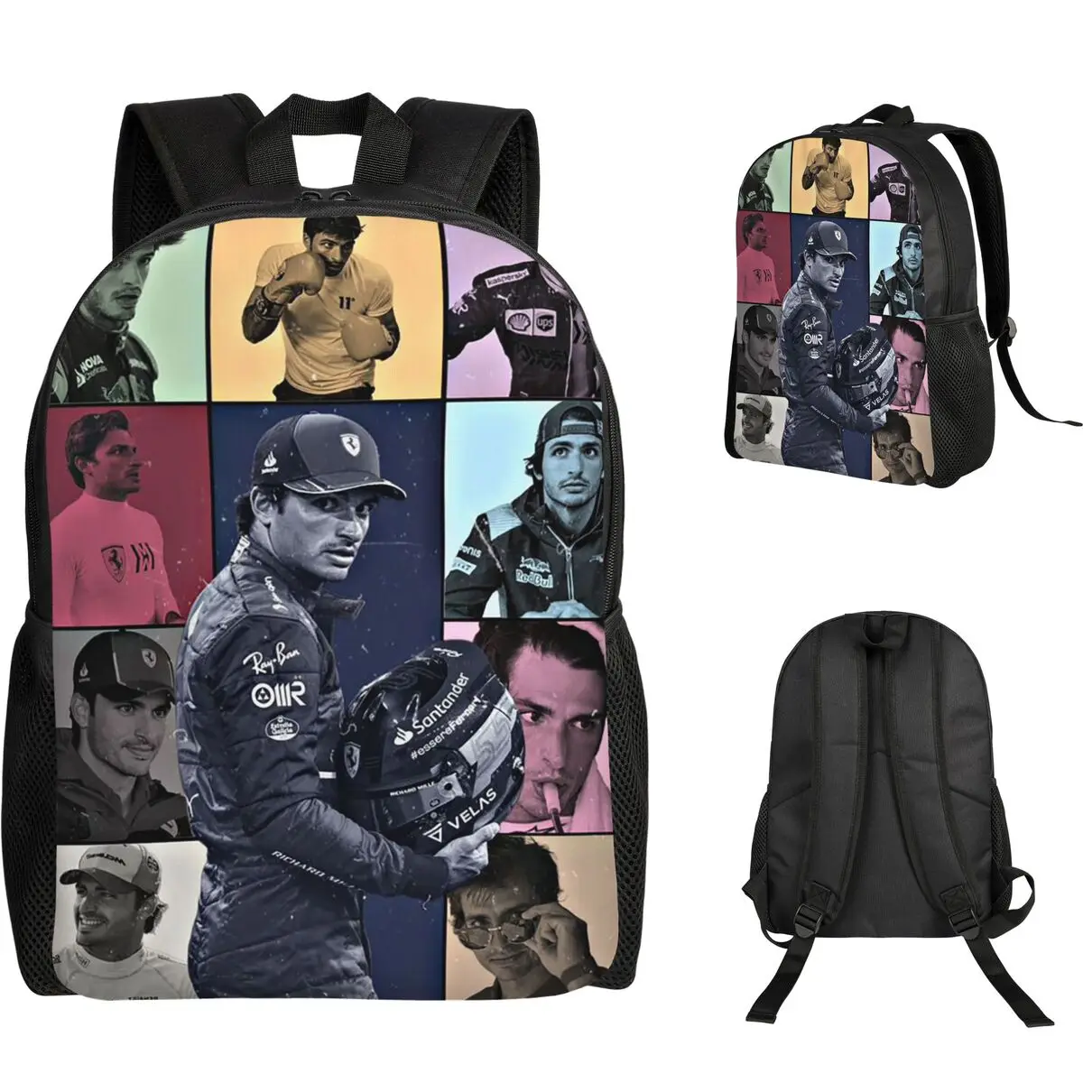 Carlos Sainz Eras Tour 2025 Backpack Student Boys Girls BookBag School Bag Computer Shoulder Bags