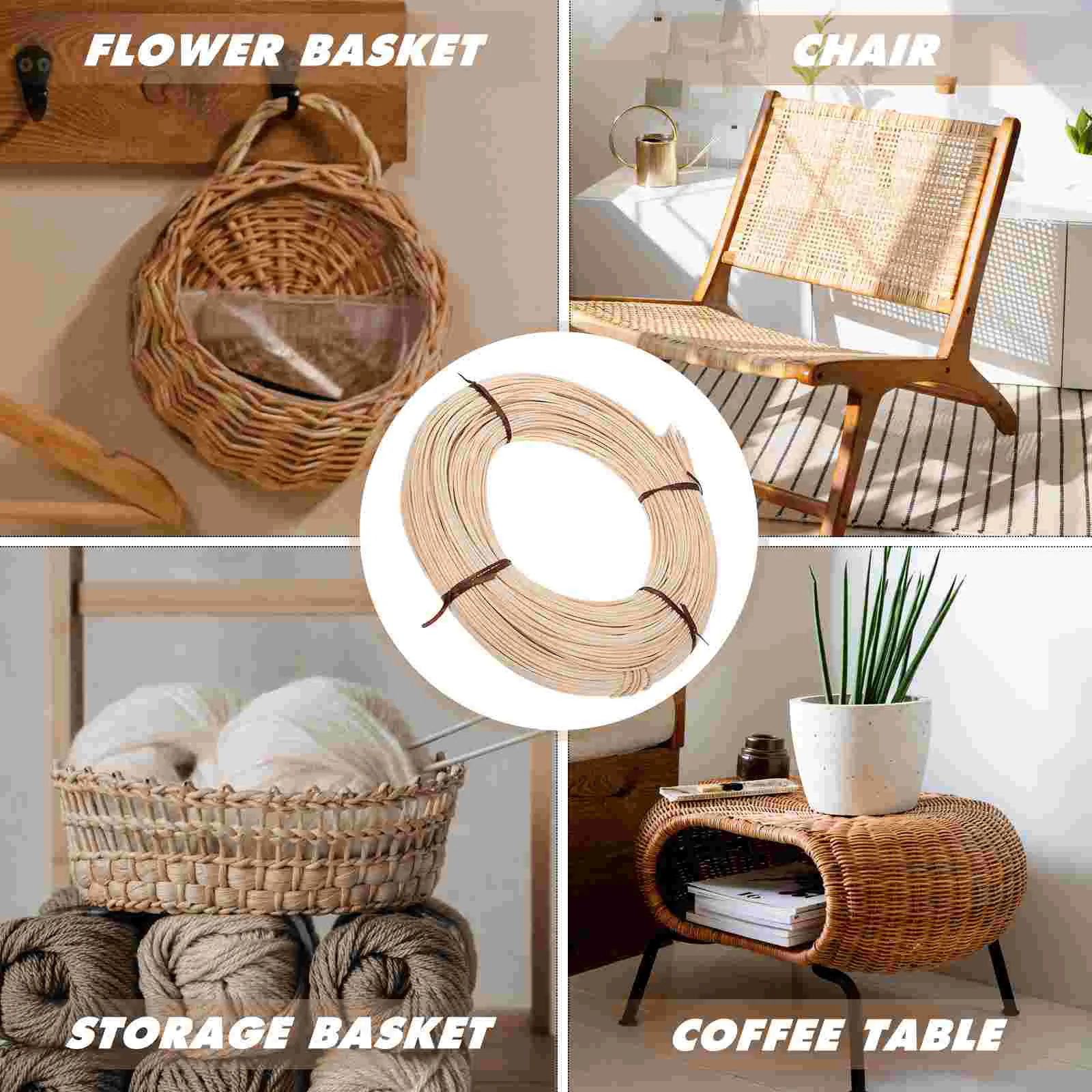 Woven Rattan Wicker Repair Material Supplies Chair Kit Cane Webbing Furniture Weaving DIY