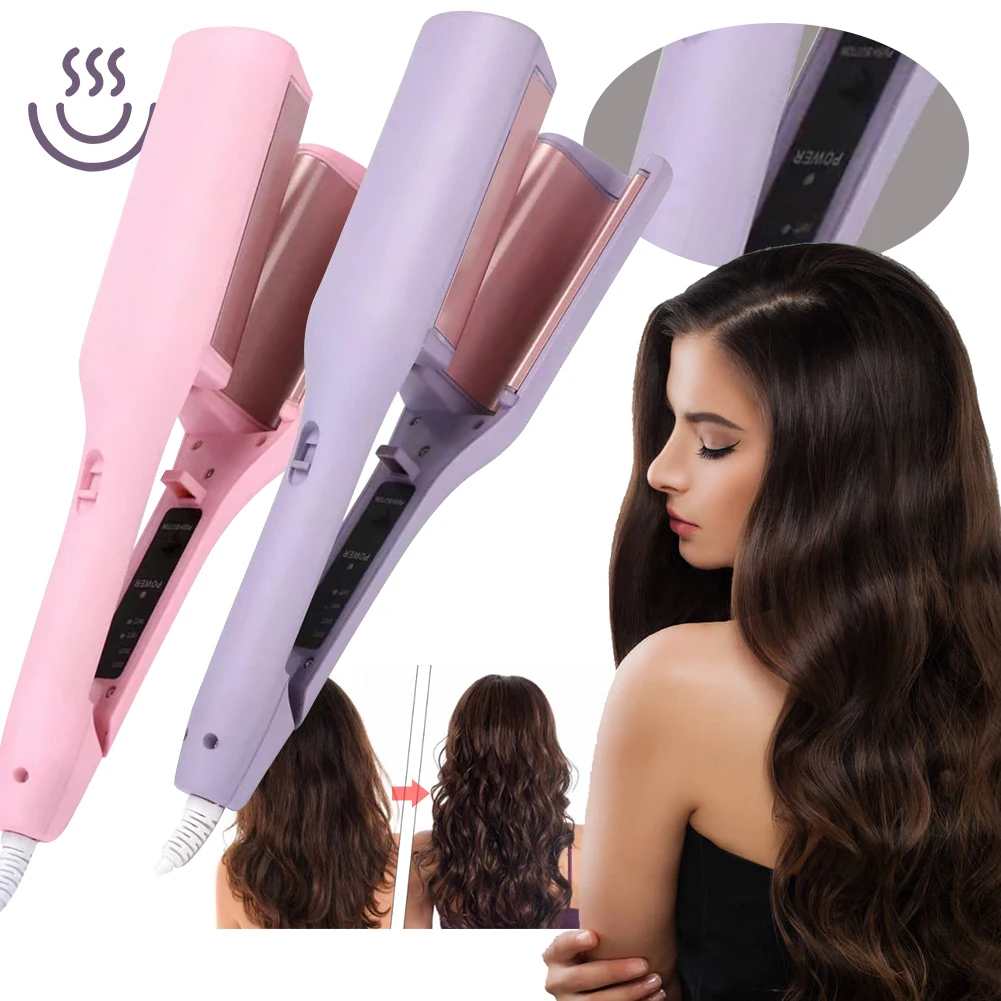 32mm Hair Waver Adjustable Temperature Curling Wand Fast Heating Ceramic Big Waves Hair Crimper for Beach Waves