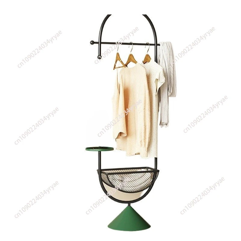 

Hanging hangers in indoor rooms, next to the bed, putting clothes artifacts at night, floor hangers, small apartment bedroom