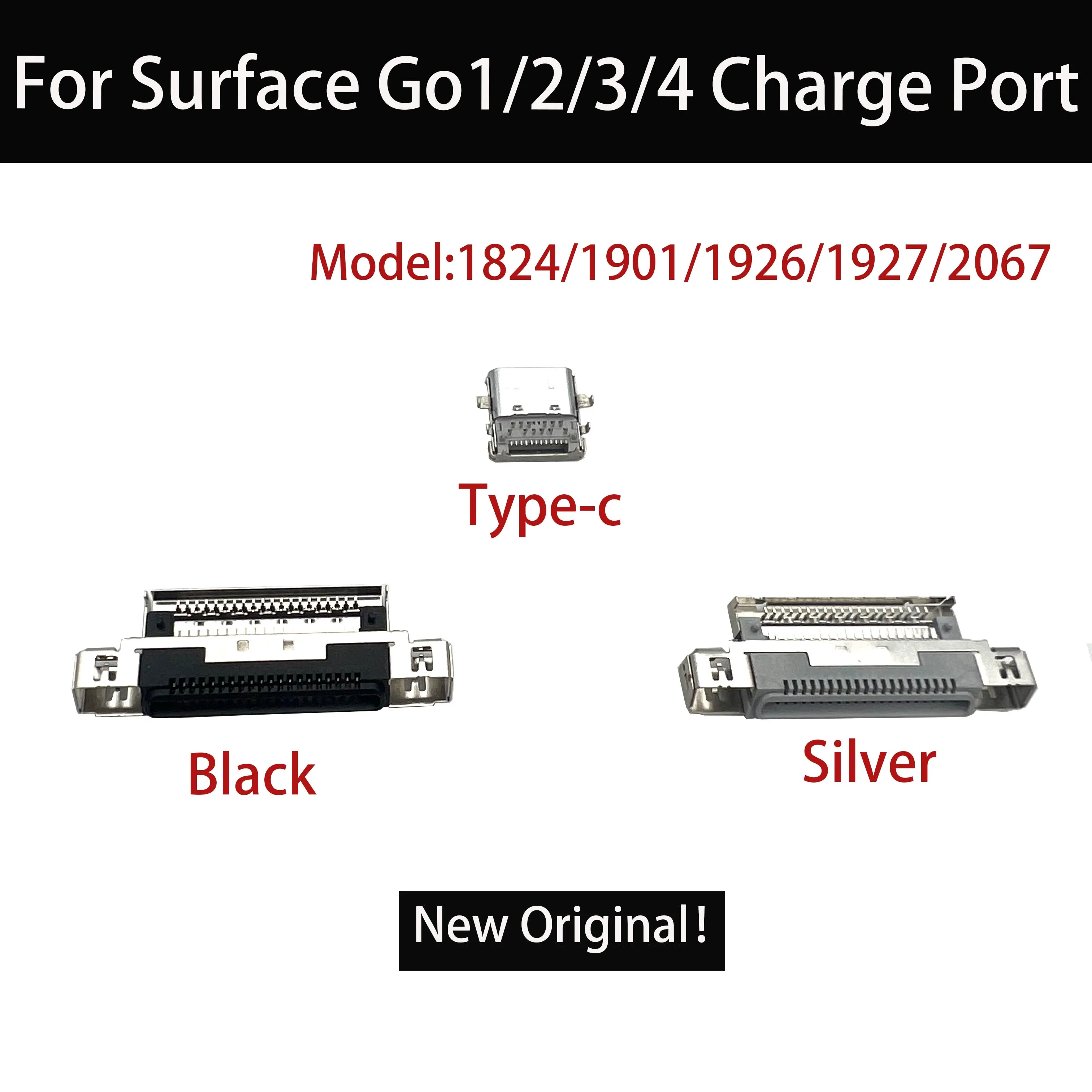 New Original For Microsoft Surface Go1/2/3/4 Charge Port 1824 1901 1927 1926 2067 Type C Port Power Interface Black Silver