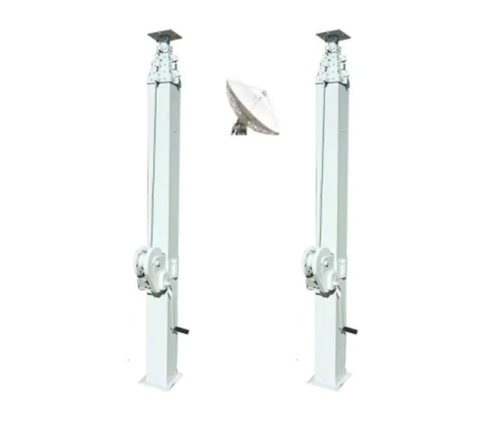 Ground Use 40kg Payload Customized Height 9m Hand Crank Telescopic Mast with Square Tube