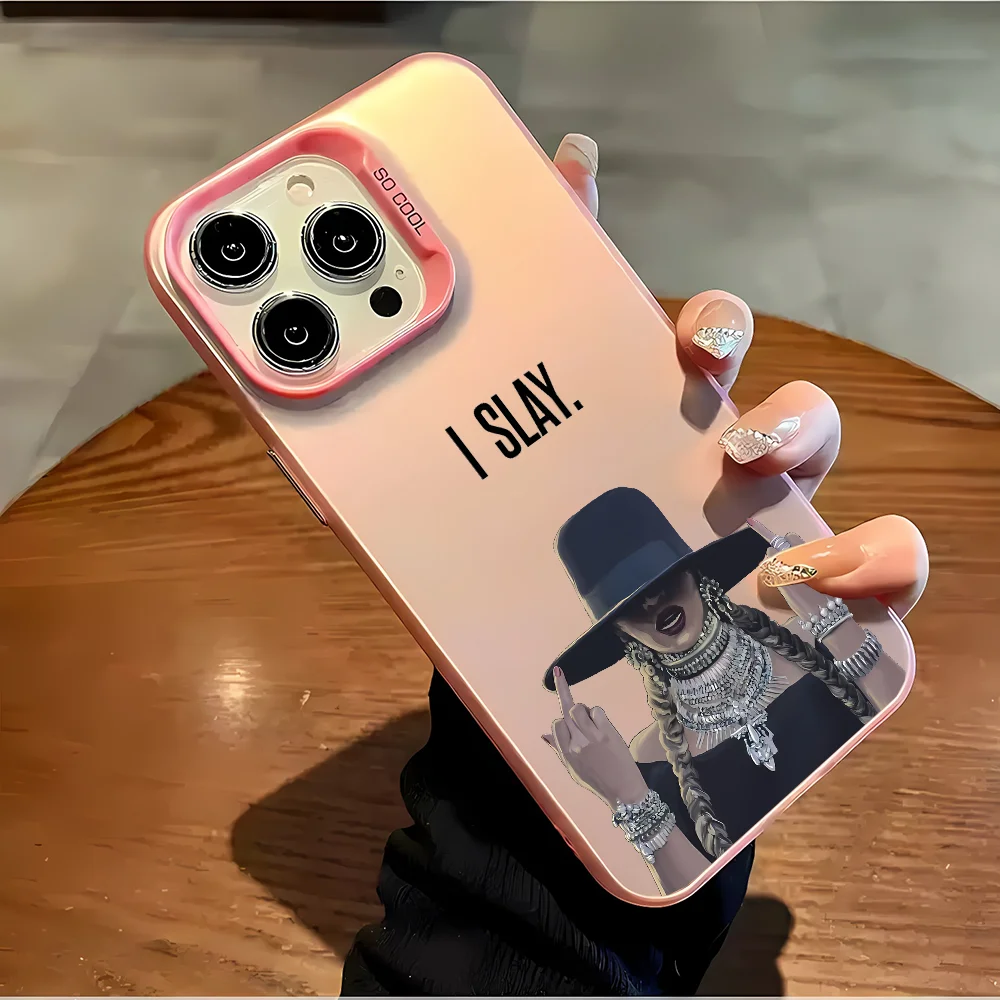 حافظة هاتف B-Beyonce Hot Singer حافظة لهاتف آيفون 16 15 14 13 12 11 Mini Pro Max X XR XSMAX 8 7 Plus مضادة للسقوط وظهر غير لامع