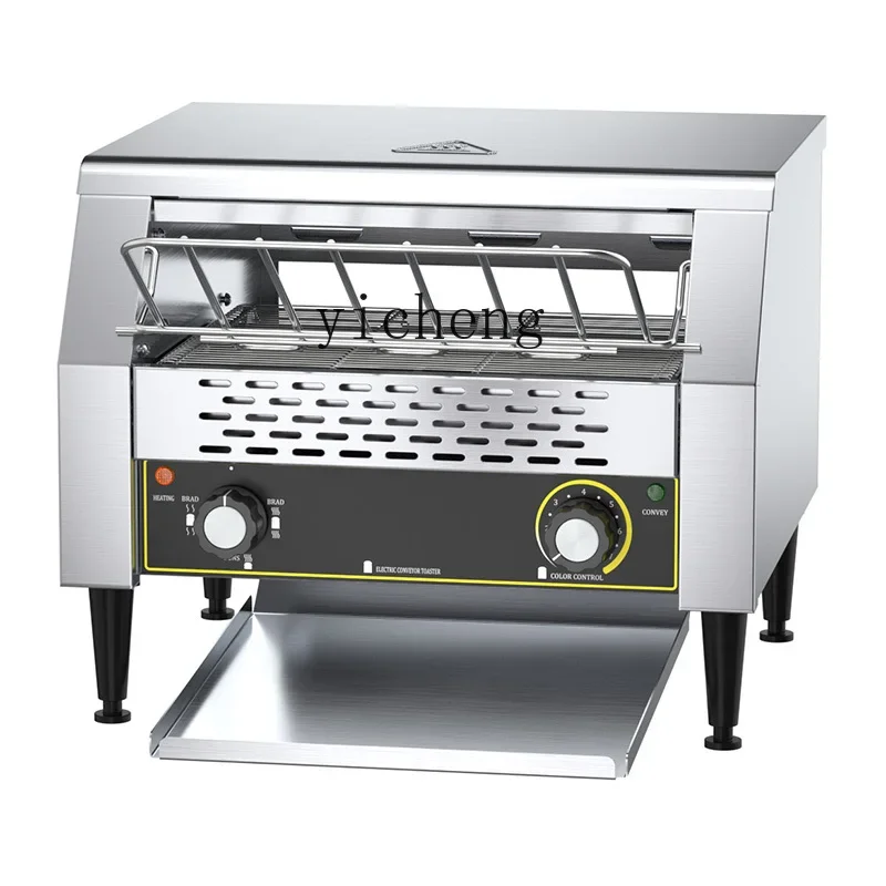 Electric Conveyor Toaster Commercial Crawler Toaster Baking Machine Square Bread Cutting Machine