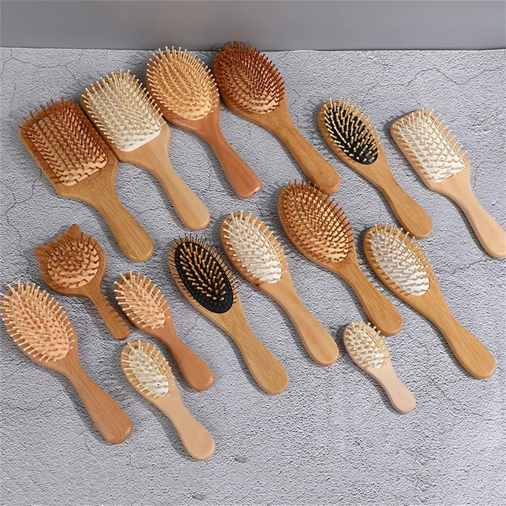 Professional Air Cushion Wood Comb Massage Brush Scalp Care Bamboo Comb Detangling Not Knotted Hair Brush Styling Tool