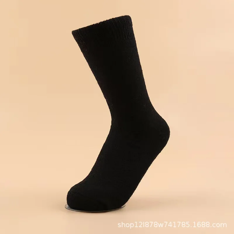 

Sock Leisure Ankle Crew Fuzzy Winter Thickened Wool Men Solid Color Loop mid-calf Thickened Men Thermal Socks B2W100