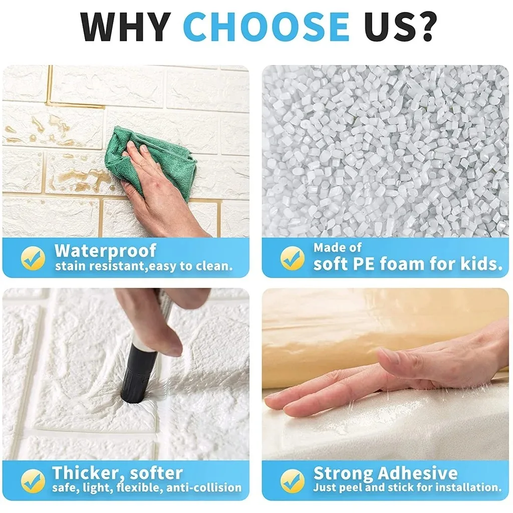 Papel tapiz autoadhesivo 3D, 70cm x 5/10m, pegatinas de pared impermeables para habitación de niños, dormitorio, cocina, decoración de revestimiento de paredes del hogar