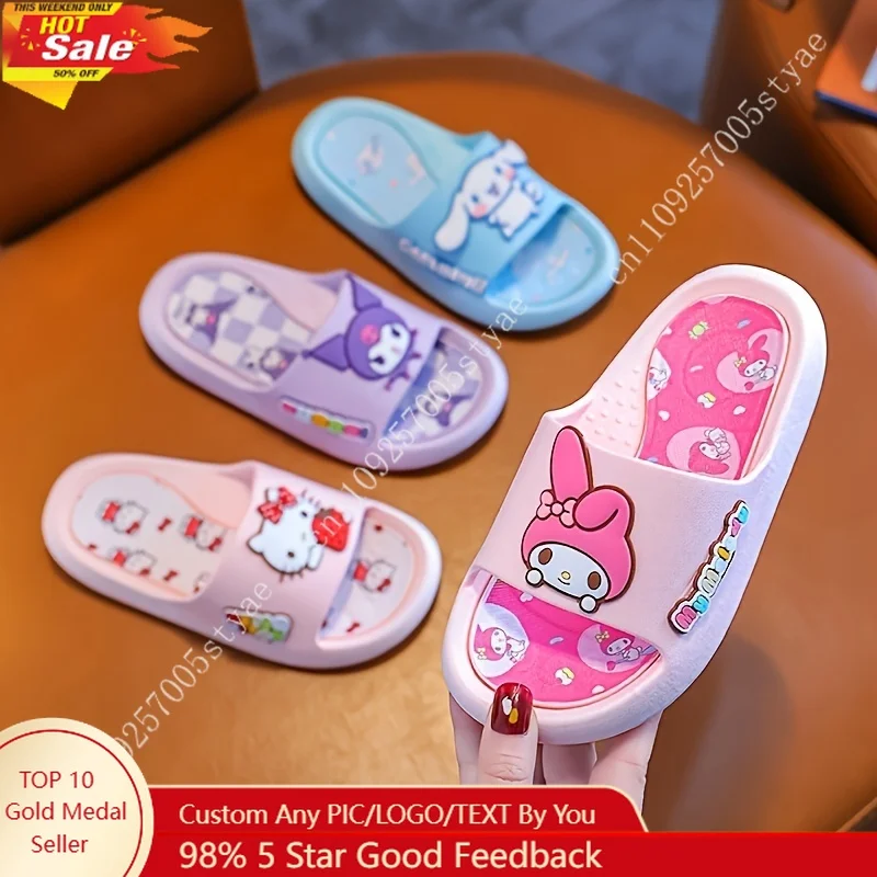 

Sanrio Children's Slippers Indoor Non-Slip One-Strap Slippers Cute Kids' Slippers