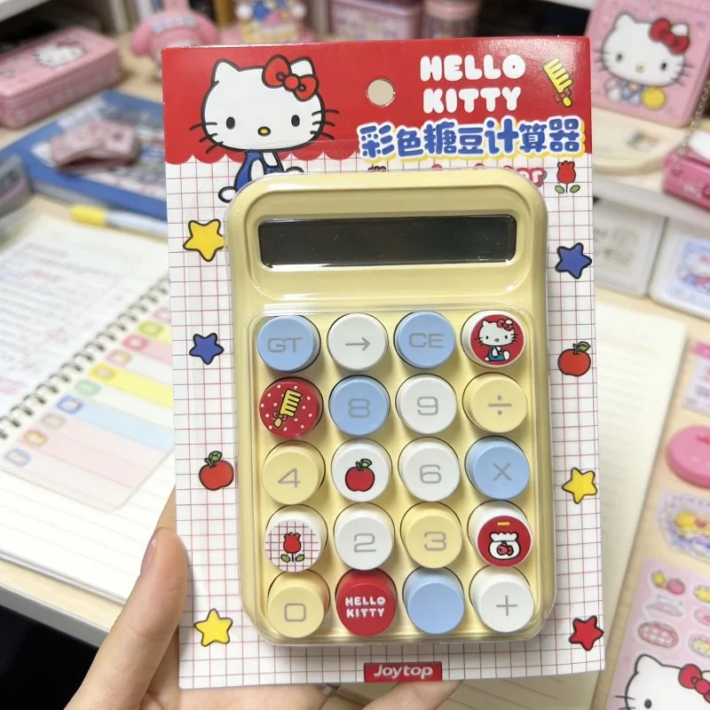 Nueva Calculadora Kawaii Sanrio Hello Kitty, Linda Calculadora de Dibujos Animados en Colores Pastel, para Escritorio, Oficina, Estilo Jelly Bean, Anime Kawaii, Portátil, Juguete para Regalo