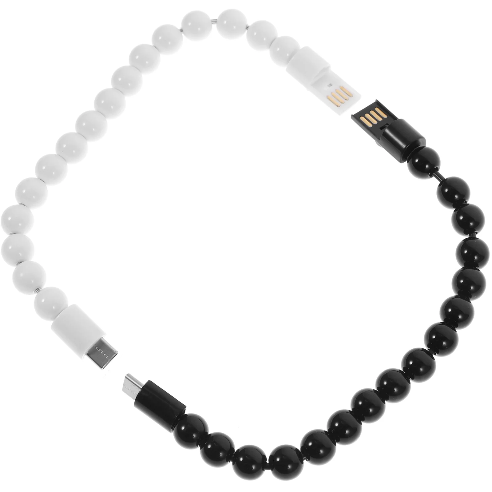 

2 Pcs Wireless Portable Bead Bracelet Data Line Creative USB Cable Charging Cords