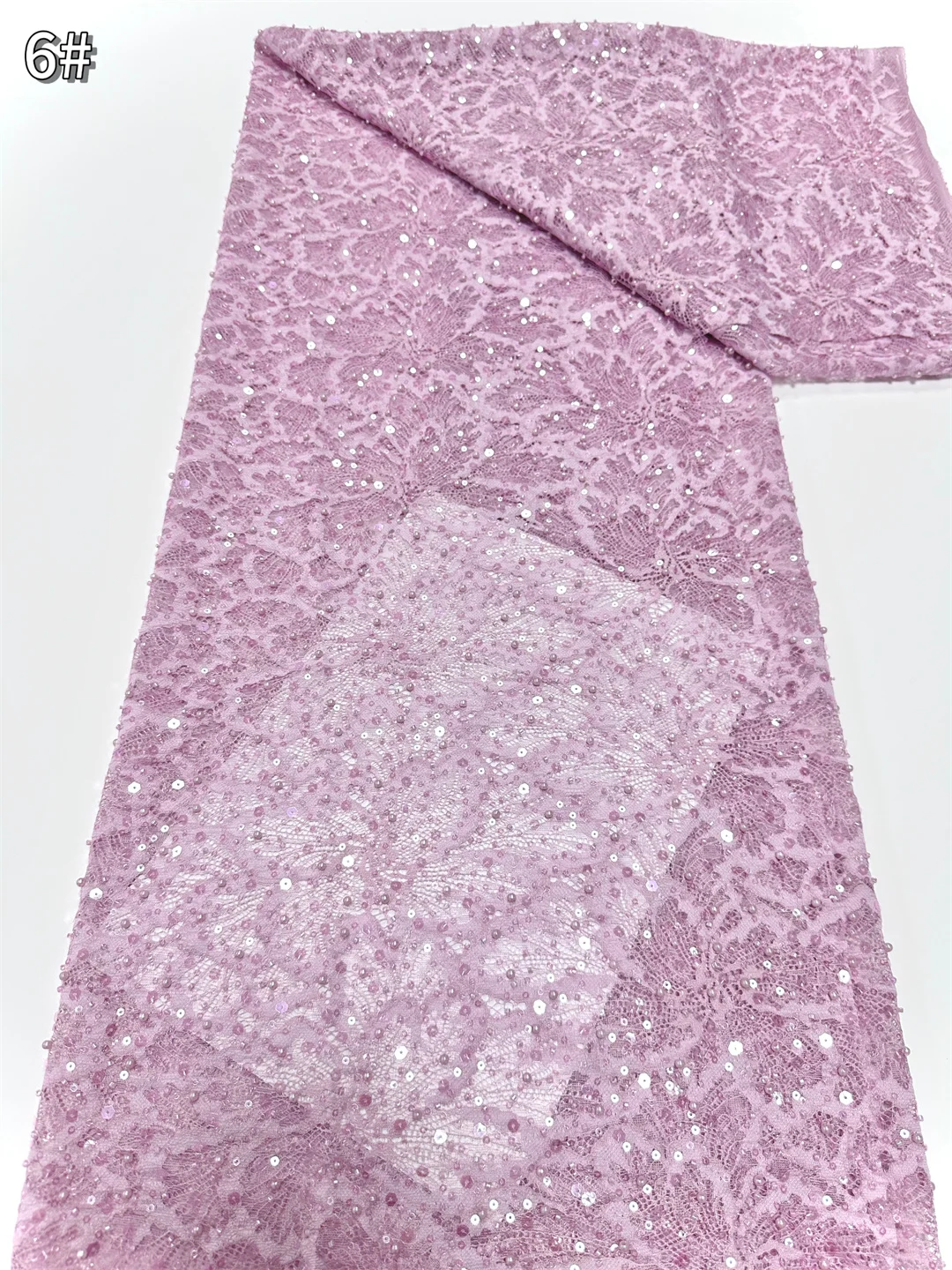 Renda Bordir Manik-manik Nigeria Terbaru 2025 Kualitas Tinggi Kain Renda Afrika Tulle Payet Jaring Perancis untuk Pesta Pernikahan Mewah